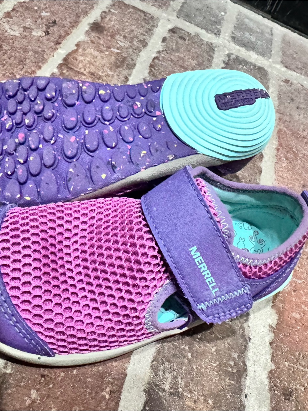 Merrell Kids Purple & Pink Aqua Shoe with Teal Accents